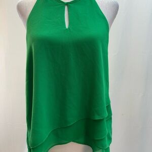 She + Sky Green Layered Blouse Top S